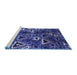 Sideview of Machine Washable Oriental Blue Industrial Rug, wshurb576blu