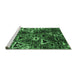 Sideview of Machine Washable Oriental Emerald Green Industrial Area Rugs, wshurb576emgrn