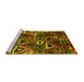 Sideview of Machine Washable Oriental Yellow Industrial Rug, wshurb576yw