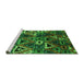 Sideview of Machine Washable Oriental Green Industrial Area Rugs, wshurb576grn