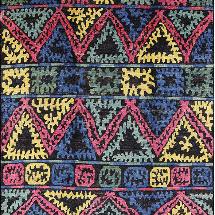 Mid-Century Modern Purple Lily Purple Oriental Rug, urb576