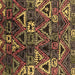 Square Machine Washable Oriental Brown Industrial Rug, wshurb576brn