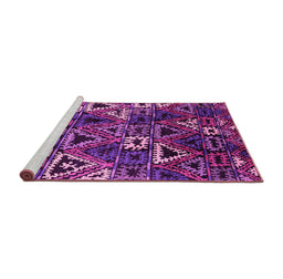 Sideview of Machine Washable Oriental Pink Industrial Rug, wshurb576pnk