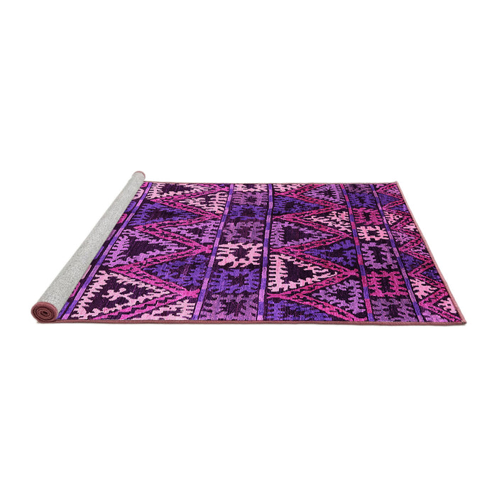 Sideview of Machine Washable Oriental Pink Industrial Rug, wshurb576pnk