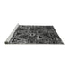 Sideview of Machine Washable Oriental Gray Industrial Rug, wshurb576gry