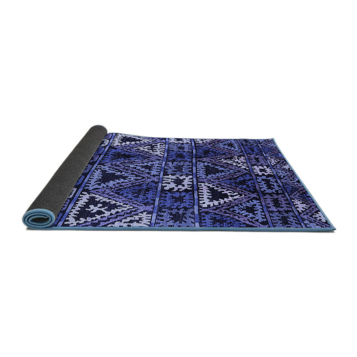Sideview of Oriental Blue Industrial Rug, urb576blu