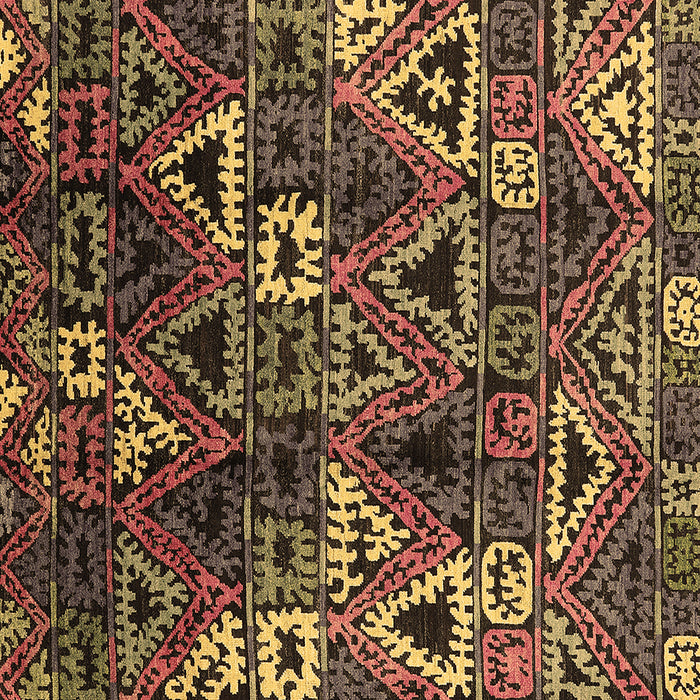Square Oriental Brown Industrial Rug, urb576brn