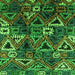 Square Machine Washable Oriental Green Industrial Area Rugs, wshurb576grn