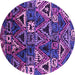 Round Oriental Purple Industrial Rug, urb576pur