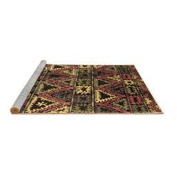 Sideview of Machine Washable Oriental Brown Industrial Rug, wshurb576brn