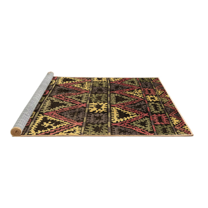 Sideview of Machine Washable Oriental Brown Industrial Rug, wshurb576brn