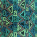 Square Machine Washable Oriental Turquoise Industrial Area Rugs, wshurb576turq