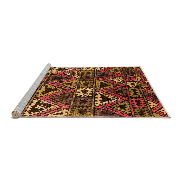 Sideview of Machine Washable Oriental Orange Industrial Area Rugs, wshurb576org