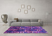 Machine Washable Oriental Purple Industrial Area Rugs in a Living Room, wshurb576pur