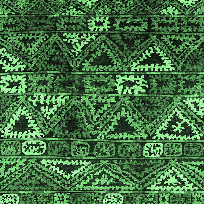 Square Machine Washable Oriental Emerald Green Industrial Area Rugs, wshurb576emgrn