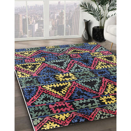 Machine Washable Industrial Modern Purple Lily Purple Rug in a Family Room, wshurb576