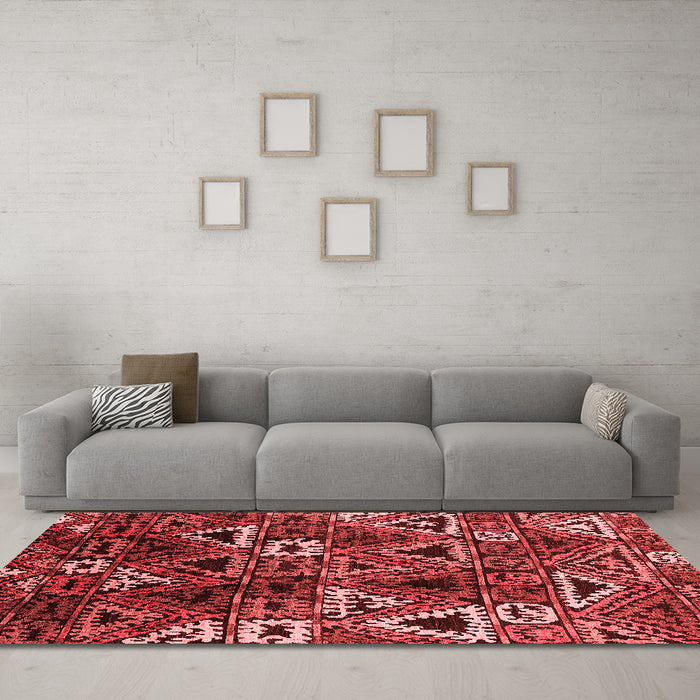 Industrial Red Washable Rugs