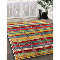 Mid-Century Modern Copper Green Oriental Rug, urb577