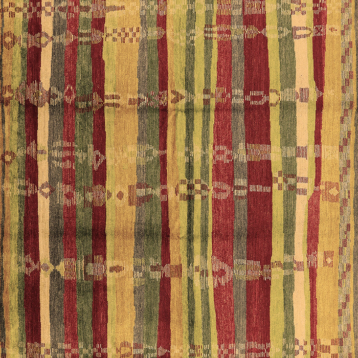 Square Oriental Brown Industrial Rug, urb577brn