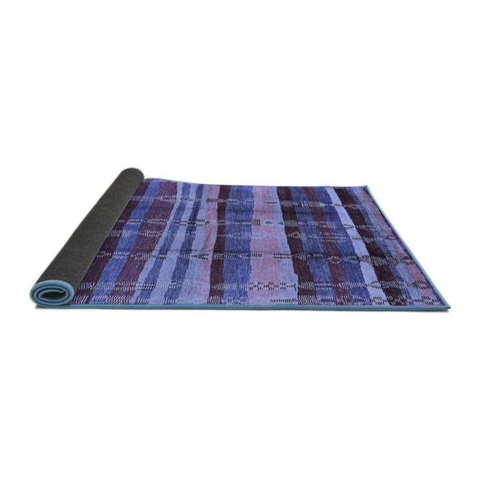 Sideview of Oriental Blue Industrial Rug, urb577blu