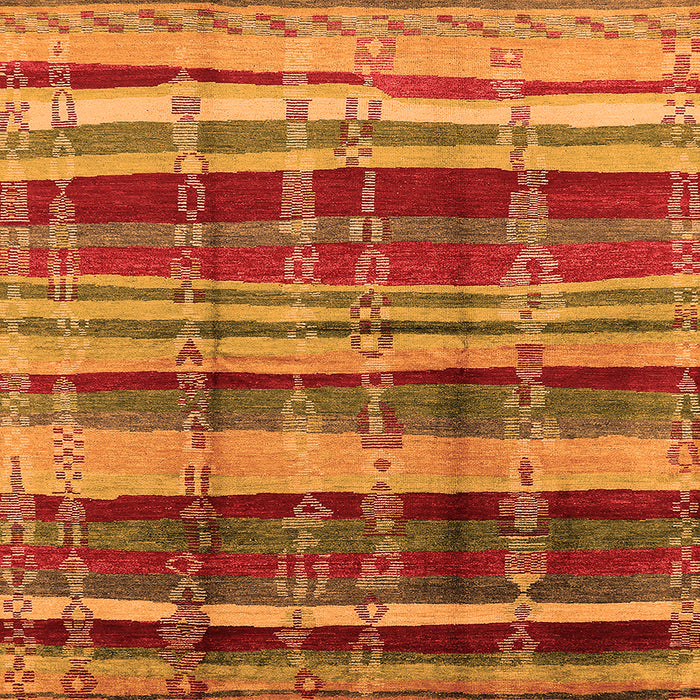 Square Oriental Orange Industrial Rug, urb577org