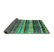 Sideview of Oriental Turquoise Industrial Rug, urb577turq