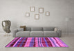 Machine Washable Oriental Purple Industrial Area Rugs in a Living Room, wshurb577pur