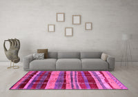 Machine Washable Oriental Pink Industrial Rug, wshurb577pnk