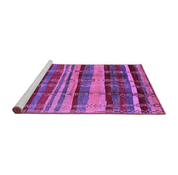 Sideview of Machine Washable Oriental Purple Industrial Area Rugs, wshurb577pur