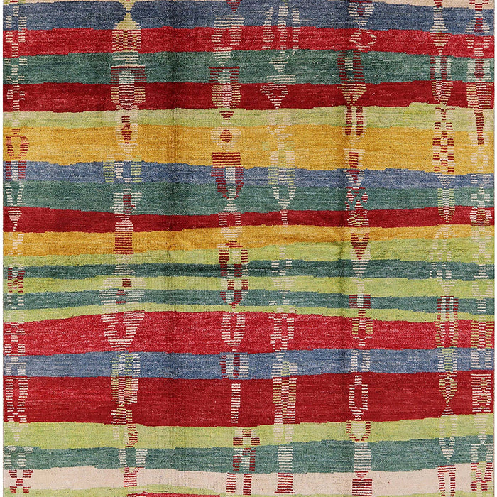 Mid-Century Modern Copper Green Oriental Rug, urb577