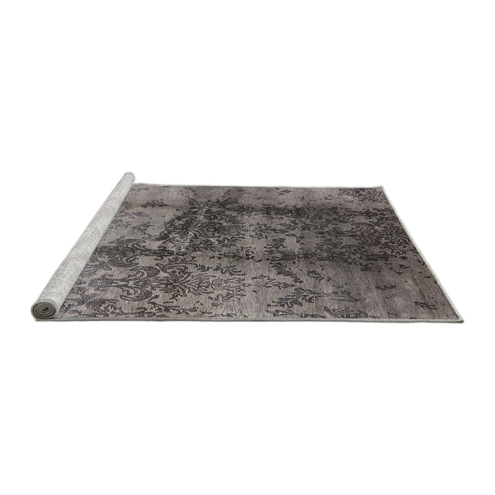 Sideview of Machine Washable Industrial Modern Gray Rug, wshurb578