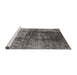 Sideview of Machine Washable Industrial Modern Gray Rug, wshurb578