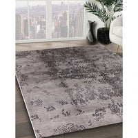 Mid-Century Modern Gray Oriental Rug, urb578