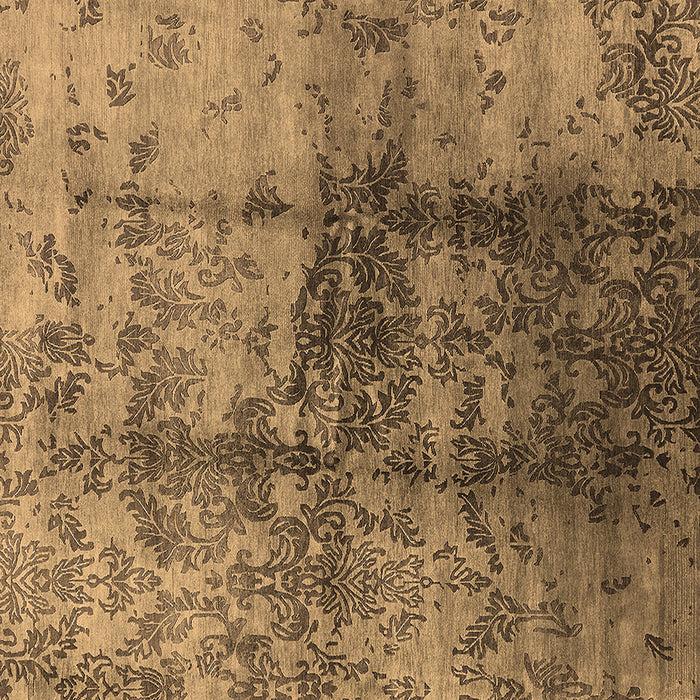 Square Machine Washable Oriental Brown Industrial Rug, wshurb578brn