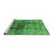 Sideview of Machine Washable Oriental Emerald Green Industrial Area Rugs, wshurb578emgrn