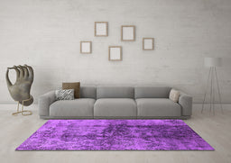 Machine Washable Oriental Purple Industrial Area Rugs in a Living Room, wshurb578pur