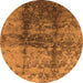 Round Oriental Orange Industrial Rug, urb578org