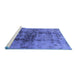 Sideview of Machine Washable Oriental Blue Industrial Rug, wshurb578blu