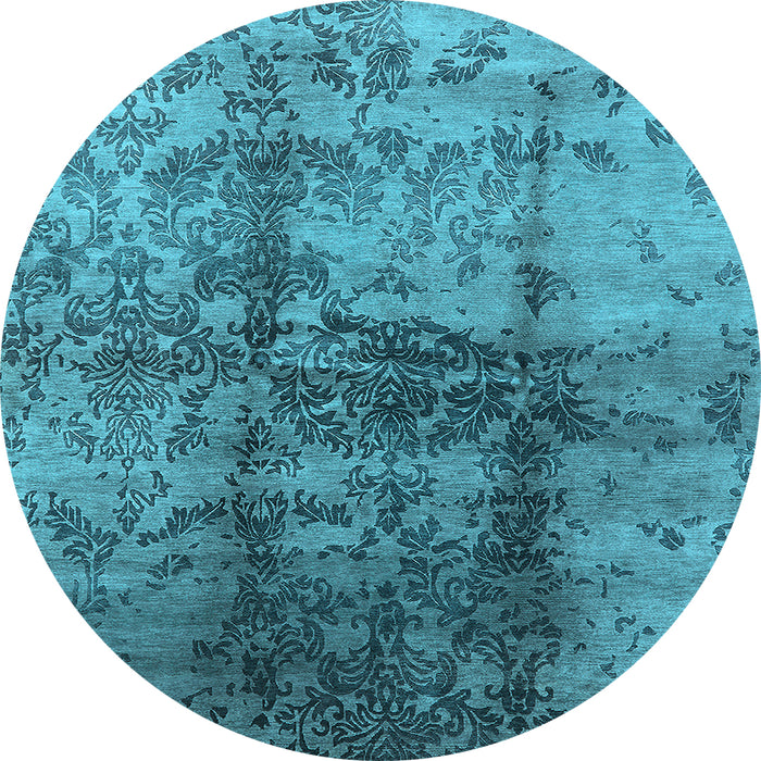 Round Oriental Light Blue Industrial Rug, urb578lblu
