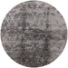 Round Machine Washable Industrial Modern Gray Rug, wshurb578