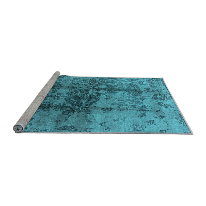 Sideview of Machine Washable Oriental Light Blue Industrial Rug, wshurb578lblu
