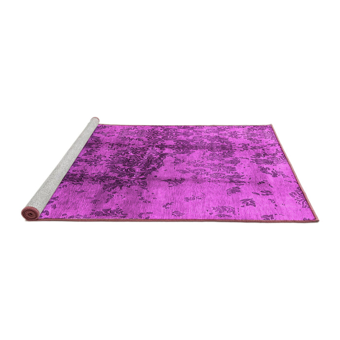 Sideview of Machine Washable Oriental Pink Industrial Rug, wshurb578pnk