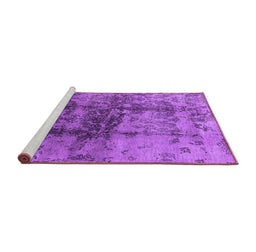 Sideview of Machine Washable Oriental Purple Industrial Area Rugs, wshurb578pur