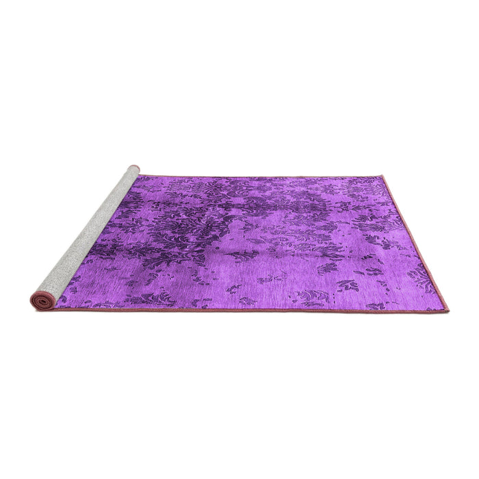 Sideview of Machine Washable Oriental Purple Industrial Area Rugs, wshurb578pur