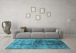 Machine Washable Oriental Light Blue Industrial Rug in a Living Room, wshurb578lblu