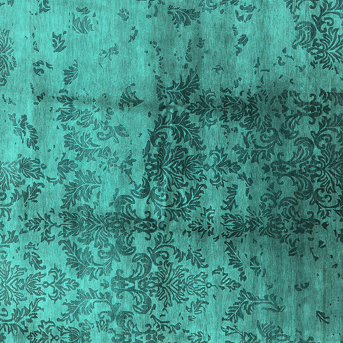 Square Oriental Turquoise Industrial Rug, urb578turq