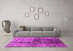 Machine Washable Oriental Pink Industrial Rug in a Living Room, wshurb578pnk