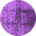 Round Oriental Purple Industrial Rug, urb578pur