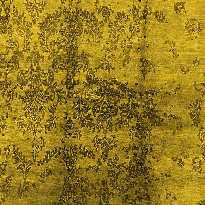 Machine Washable Oriental Yellow Industrial Rug, wshurb578yw