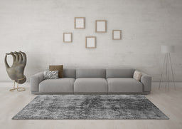 Machine Washable Oriental Gray Industrial Rug in a Living Room,, wshurb578gry